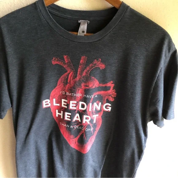 Next Level Apparel. Bleeding Heart Graphic Tshirt. Gray Shirt Size Medium - Picture 3 of 9